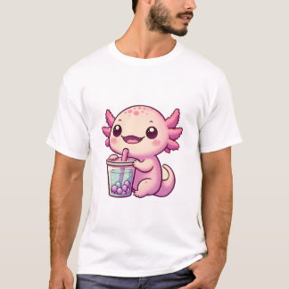 Leuke Axolotl Drink Boba Tea T-shirt
