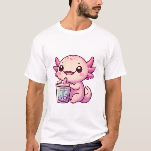 Leuke Axolotl Drink Boba Tea T-shirt (Voorkant)