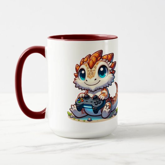 Leuke baardagaam Dragon Holding Game Controller Mok (Links)