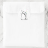 Leuke baby beren welp met nieuwsgierigheid. ronde sticker (Tas)