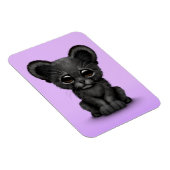 Leuke Baby Black Panther Cub op Paarse Magneet (Rechterzijde)