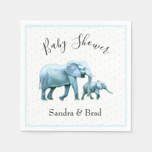 Leuke Baby boy blauw Olifanten Baby shower Servet