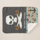 Leuke Baby Boy Pirate Voeg naam toe Sherpa Deken (Voorkant (horizontaal))