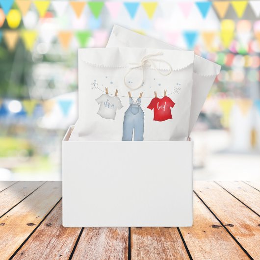 Leuke Baby Boy Whimsical Denim Blue Baby shower Bedankzakje