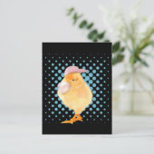 Leuke Baby Chick Roze Bubblegum Zwart Briefkaart (Staand voorkant)