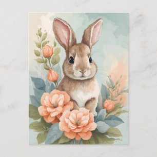 Leuke baby dieren   Baby Bunny Waterverf Briefkaart