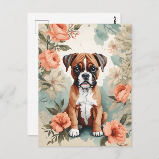 Leuke baby dieren | Boxerpuppy Briefkaart (Voorkant / Achterkant)