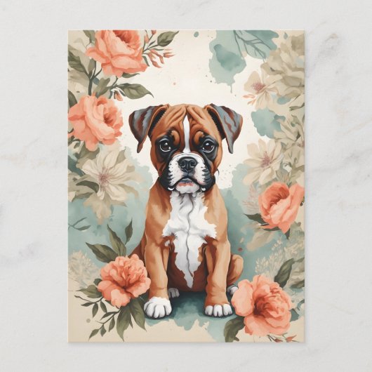 Leuke baby dieren | Boxerpuppy Briefkaart (Voorkant)