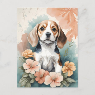 Leuke baby dieren Schattige Beagle Puppy Briefkaart