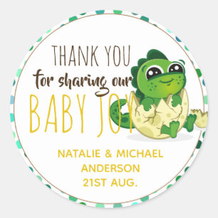 Leuke Baby Dinosaur Broedei Jongen Meisje Douche Ronde Sticker