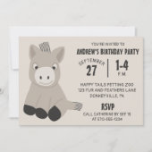 Leuke Baby Donkey Verjaardagsfeestuitnodiging Kaart (Voorkant)