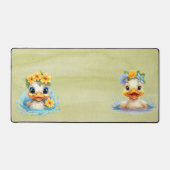 Leuke Baby Eend Eenden Leuke dieren bloemen Bureaumat (Voorkant)