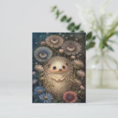 Leuke Baby egel en bloemen Briefkaart (Staand voorkant)