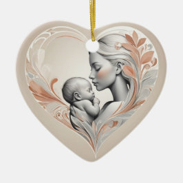 Leuke baby en mama keramisch ornament