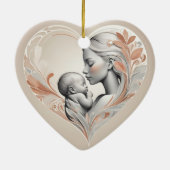 Leuke baby en mama keramisch ornament (Achterkant)