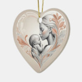 Leuke baby en mama keramisch ornament (Links)