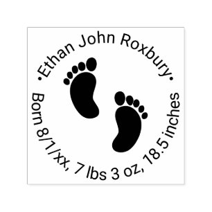 Leuke Baby Feet Geboorte Aankondiging Details Zelfinktende Stempel