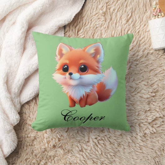 Leuke baby fox Forest woodland vrienden Kussen (Deken)