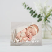 Leuke baby geboorteaankondiging foto briefkaart (Staand voorkant)