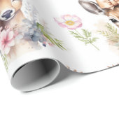 Leuke Baby Herten met Wildflower Cadeaupapier (Rol Hoek)