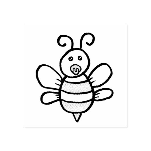 Leuke Baby Honey Bee met fopspeen Rubberstempel (Afrduk)
