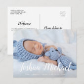 Leuke baby jongen geboorte aankondiging foto briefkaart (Voorkant / Achterkant)