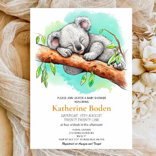 Leuke Baby Koala Baby shower Uitnodiging