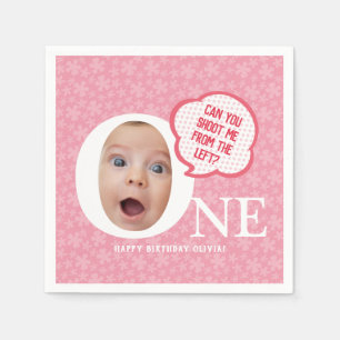 Leuke Baby Meisje Fotocollage Personalisaties Servet