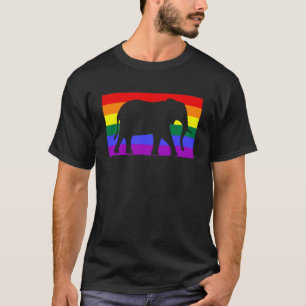 Leuke Baby Olifant Liefde LGBTQ Gay Pride Vlag Que T-shirt