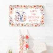 Leuke Baby Olifant Meisje Verjaardag Spandoek (Insitu)