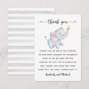 Leuke Baby Olifant Waterverf Verjaardag Baby showe Bedankkaart