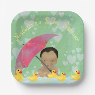 Leuke Baby Regen Rubber Ducky's Paraplu Baby showe Papieren Bordje