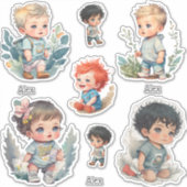 Leuke baby stickers, personaliseer naam sticker (Voorkant)