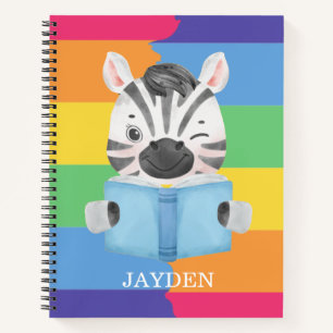 Leuke Baby Zebra Leesboek Naam Kinder Regenboog Notitieboek