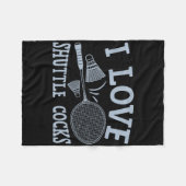 Leuke badmintonspeler match spel grap fleece deken (Voorkant (Horizontaal))