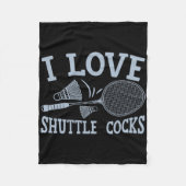 Leuke badmintonspeler match spel grap fleece deken (Voorkant)