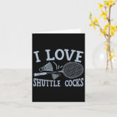 Leuke badmintonspeler match spel grap kaart (Gele Bloem)