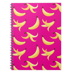 Leuke banaanfeest patroon kleurrijk - bewerkbaar notitieboek