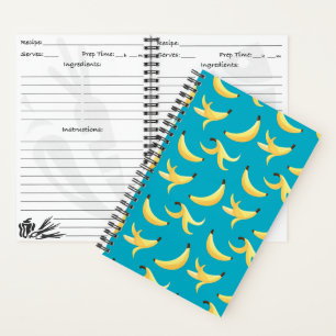 Leuke banaanfeest patroon kleurrijk - bewerkbaar notitieboek