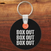 Leuke Basketbal Coach Box Out Quote Grunge Graphic Sleutelhanger (Voorkant)