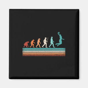 Leuke Basketbal Evolution Retro Basketbalspeler Magneet