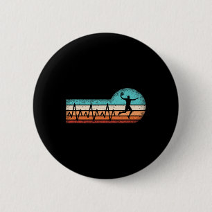 Leuke basketbal hartslag basket bal speler ronde button 5,7 cm