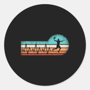 Leuke basketbal hartslag basket bal speler ronde sticker