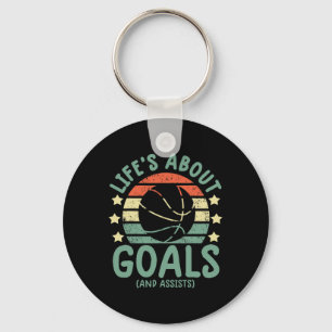 Leuke basketbal jongens levens over doelen en assi sleutelhanger