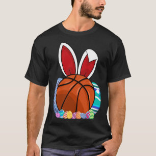 Leuke basketbal paasei konijn voor kinderen jongen t-shirt