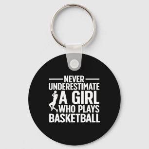 Leuke basketbalkunst voor meisjes Jeugd Tiener bas Sleutelhanger