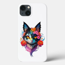 Leuke BAT CAT met bloemeniPhone / iPad hoesje