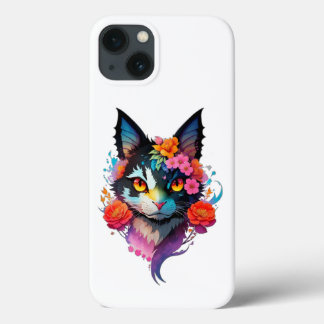 Leuke BAT CAT met bloemeniPhone / iPad hoesje