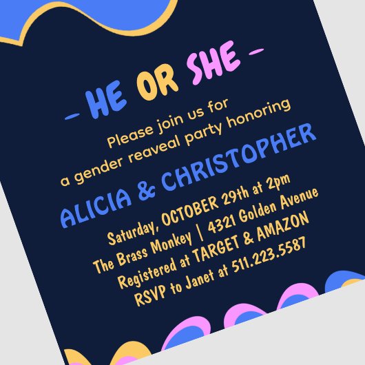 Leuke Bat Hij of Zij Halloween Geslacht onthullen Kaart