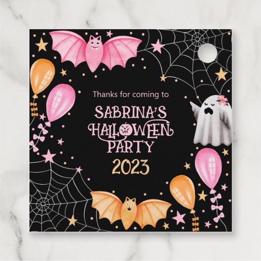 Leuke Bats en Geesten Pastel Halloween Party Bedankjes Labels (Achterkant)